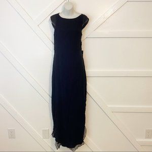 Emporio Armani Silk Maxi Dress Black Sz 40 (4)